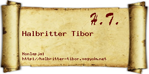 Halbritter Tibor névjegykártya